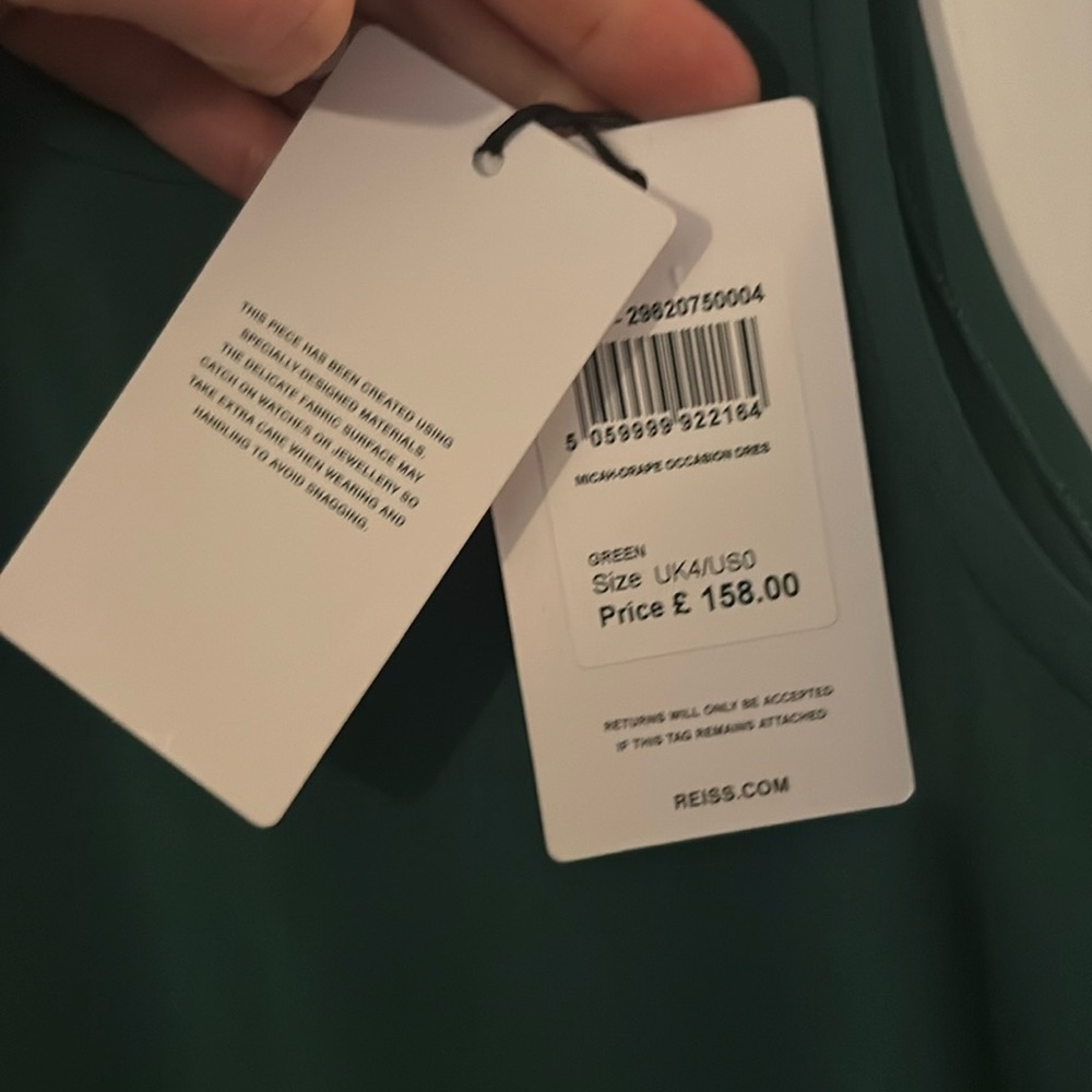 NWT Reiss Green High/Low Cocktail Dress - US size 0 - Picture 14 of 16